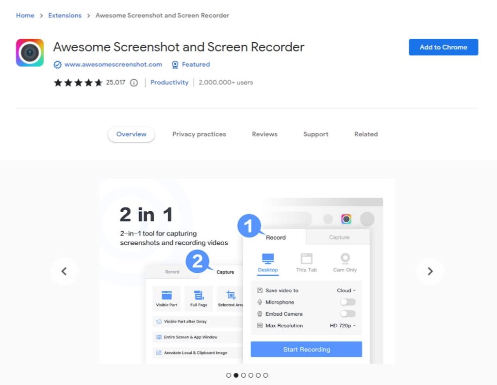 Awesome Screenshot is One of the Top 7 Chrome Screenshot Extensions for Screen Capture. Image by Nimbus Platform