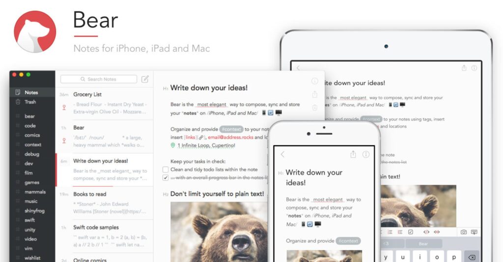 Bear is One of the Best OneNote Alternatives You Must Know About. Image powered by Nimbus Platform