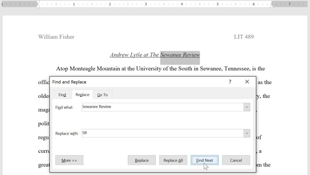 Microsoft Word Search. Image powered by Nimbus Platform