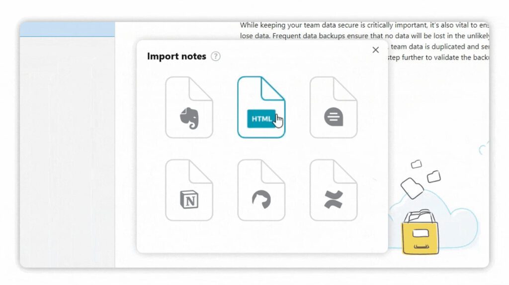 HTML Import. Image powered by Nimbus Platform