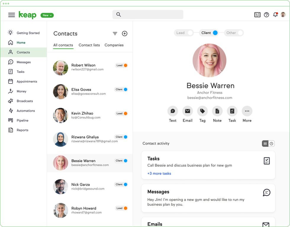Keap CRM is one of the 10 Top Customer and Client Database Software Solutions in 2023. Image by Nimbus