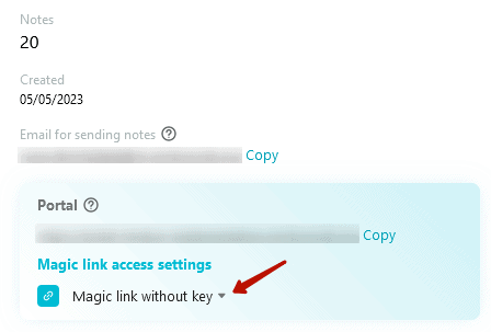 Magic link without key. Image powered with Nimbus Platform