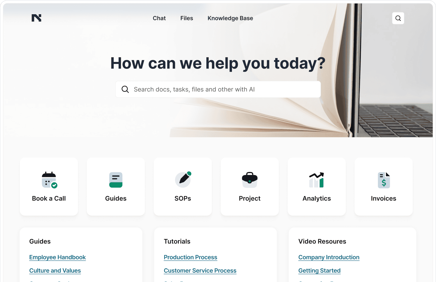 FuseBase Wissensdatenbank. Bild powered by FuseBase.