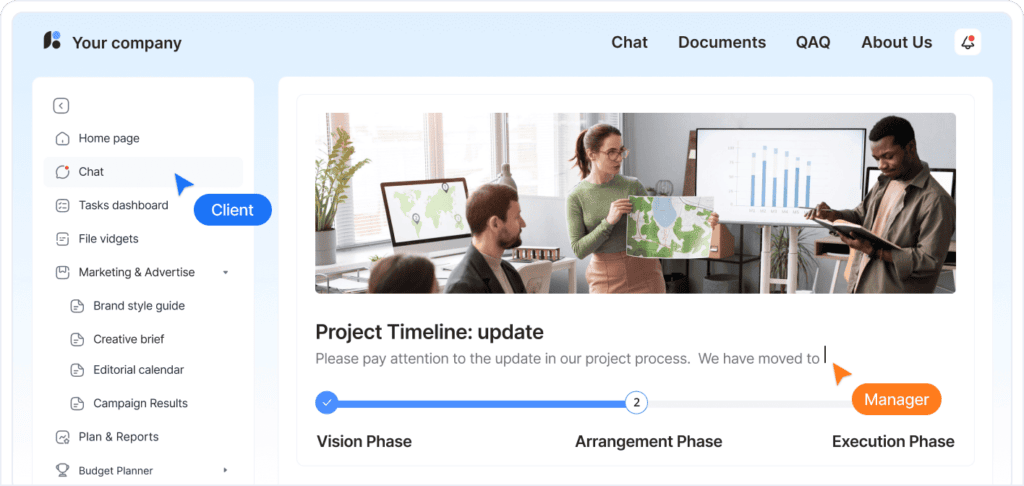 Project Timeline. Bild powered by FuseBase.