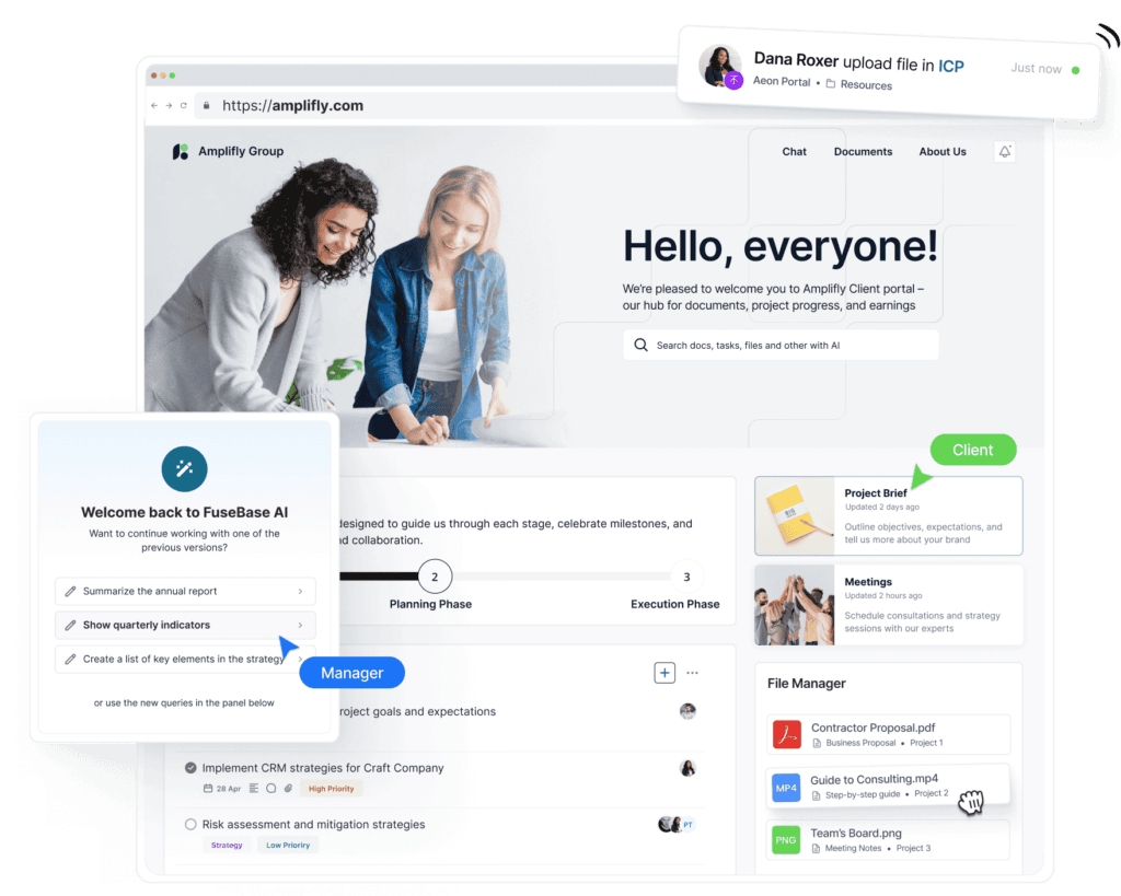 Client Portal. Bild powered by FuseBase.